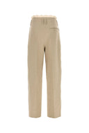 Magda Butrym Beige Linen Blend Wide Leg Pant