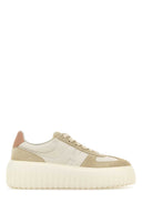 Hogan Two Tone Leather And Suede H Stripes Sneakers