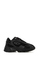 Coach New York Black Mesh And Leather Bolt Sneakers