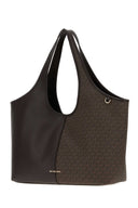 Michael By Michael Kors Grand sac shopping Henly en toile et cuir chocolat