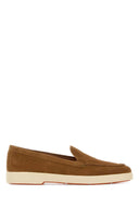 Santoni 驼色绒面革雅尔塔乐福鞋