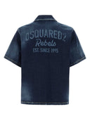 Dsquared Blue Stretch Denim Shirt