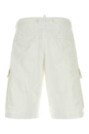 Dsquared White Stretch Cotton Utility Bermuda Shorts