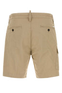 Dsquared Cappuccino Stretch Cotton Sexy Cargo Bermuda Shorts