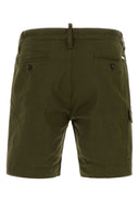 Dsquared Olive Green Stretch Cotton Sexy Cargo Bermuda Shorts