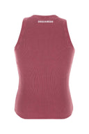 Dsquared Dark Pink Cotton Tank Top