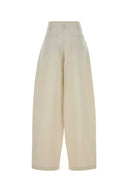 Lemaire Ivory Cotton Wide Leg Pant