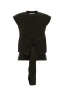 Gilet Lemaire in lana e acrilico marrone scuro