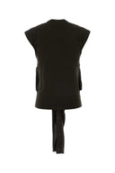 Gilet Lemaire in lana e acrilico marrone scuro