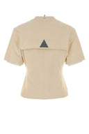 Moncler Grenoble Ivory Stretch Cotton T Shirt