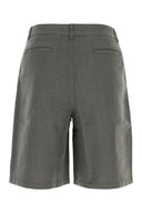 Gimaguas Dark Grey Linen Blend Bermuda Shorts