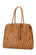 Prada Orange Leather Shopping Bag