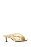 Bottega Veneta Gold Leather Niva Mules