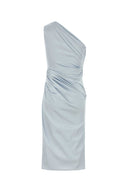Dolce & Gabbana Pastel Light Blue Stretch Satin Dress