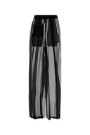 Dolce & Gabbana Pantaloni larghi in chiffon nero