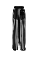 Dolce & Gabbana Pantaloni larghi in chiffon nero