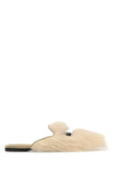 Pantofole in shearling color sabbia Dolce & Gabbana