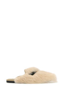 Pantofole in shearling color sabbia Dolce & Gabbana