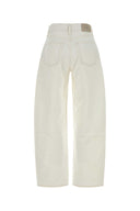 Calvin Klein White Denim Wide Leg Jeans