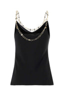 Top de satén negro Rabanne