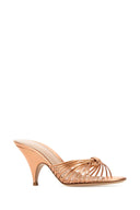 Gianvito Rossi Orange Leather Malã¨ Mules