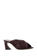 Fendi Burgundy Leather Fendi Arco Mules
