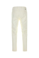 Pt Torino White Stretch Cotton Pant