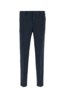 Pt Torino Navy Blue Stretch Cotton Pant