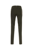 Pt Torino Dark Brown Stretch Cotton Blend Silkochino Pant
