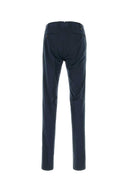 Pt Torino Navy Blue Stretch Cotton Blend Silkochino Pant