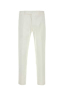 Pt Torino White Stretch Cotton Pant