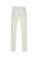 Pt Torino White Stretch Cotton Pant
