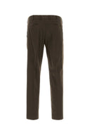 Pt Torino Dark Brown Stretch Cotton Pant