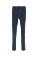Pt Torino Navy Blue Stretch Cotton Pant