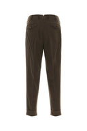 Pt Torino Brown Stretch Cotton Style Pant