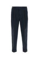 Pt Torino Navy Blue Stretch Cotton Style Pant