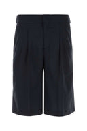 Pt Torino Navy Blue Wool Bermuda Shorts