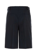 Pt Torino Navy Blue Wool Bermuda Shorts
