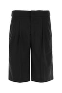Pt Torino Black Wool Bermuda Shorts