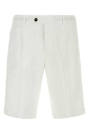 Pt Torino White Lyocell Blend Bermuda Shorts