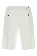 Pt Torino White Lyocell Blend Bermuda Shorts