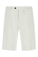 Pt Torino White Stretch Corduroy Bermuda Shorts