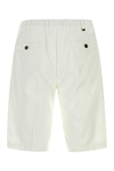 Pt Torino White Stretch Corduroy Bermuda Shorts