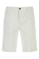 Pt Torino White Stretch Cotton Bermuda Shorts