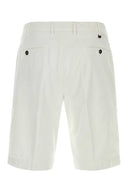 Pt Torino White Stretch Cotton Bermuda Shorts