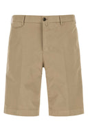 Pt Torino Beige Stretch Cotton Bermuda Shorts