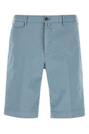 Pt Torino Light Blue Stretch Cotton Bermuda Shorts