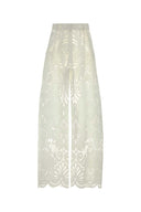 Giuseppe Di Morabito White Broderie Anglaise Wide Leg Pant