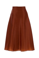 Alberta Ferretti Brick Silk Skirt