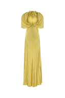 Alberta Ferretti Yellow Satin Long Dress
